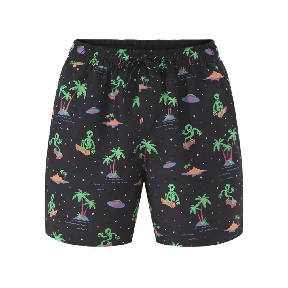 Men's Elastic Waist Swim Trunks Shorts 6